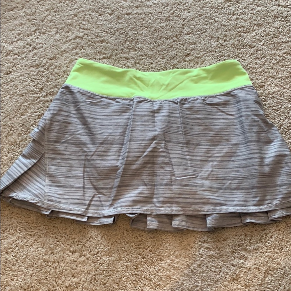 Grey and lime green Lululemon skirt